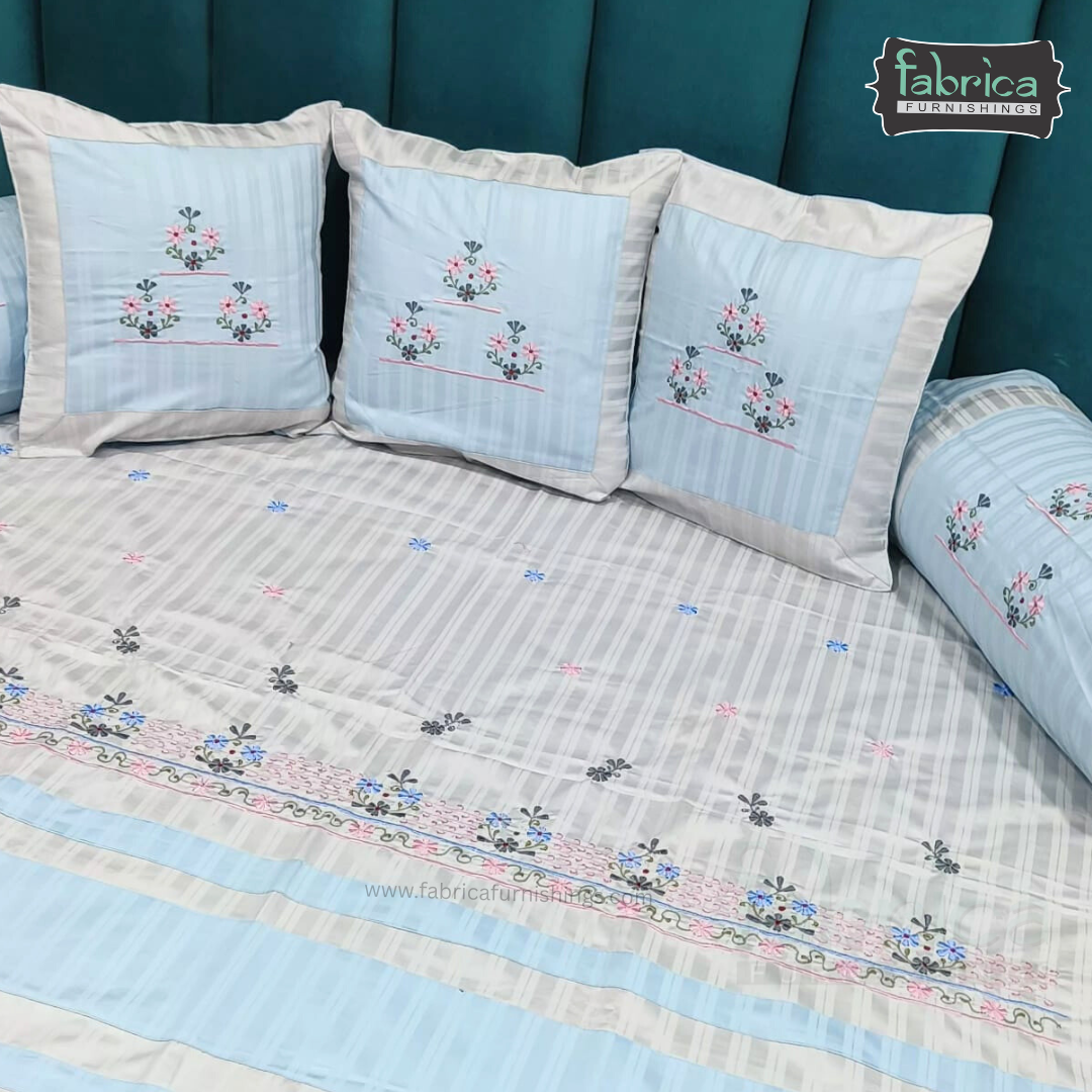 Decor Classic Designer Pure Cotton 8 Pcs Embroidered Diwan Set