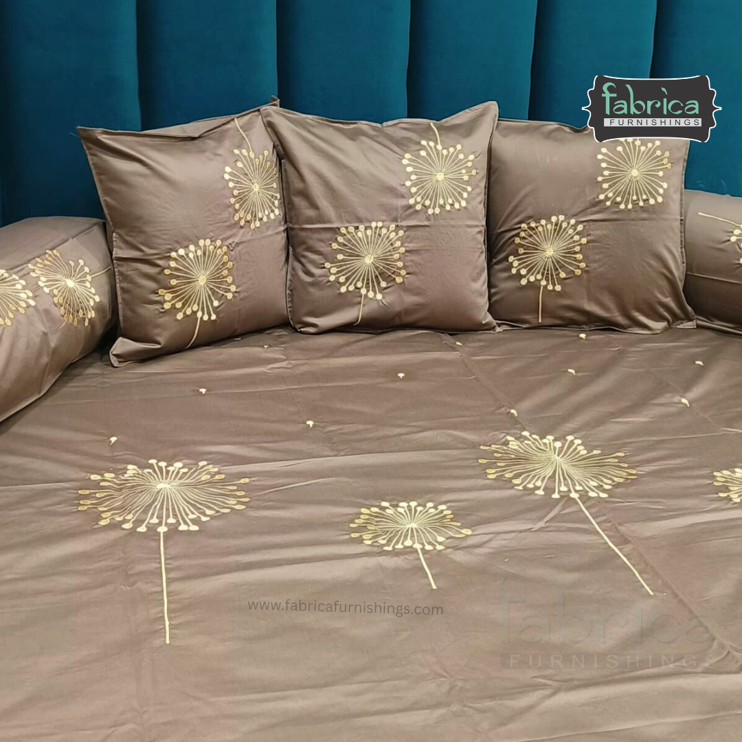 Decor Classic Designer Pure Cotton 8 Pcs Embroidered Diwan Set