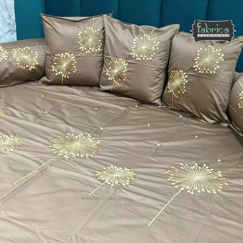 Decor Classic Designer Pure Cotton 8 Pcs Embroidered Diwan Set