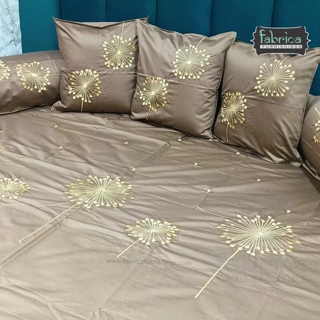 Decor Classic Designer Pure Cotton 8 Pcs Embroidered Diwan Set