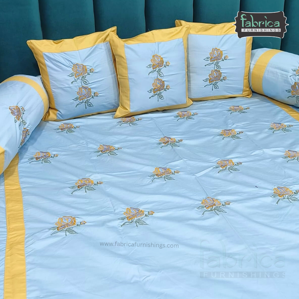 Decor Classic Designer Pure Cotton 8 Pcs Embroidered Diwan Set