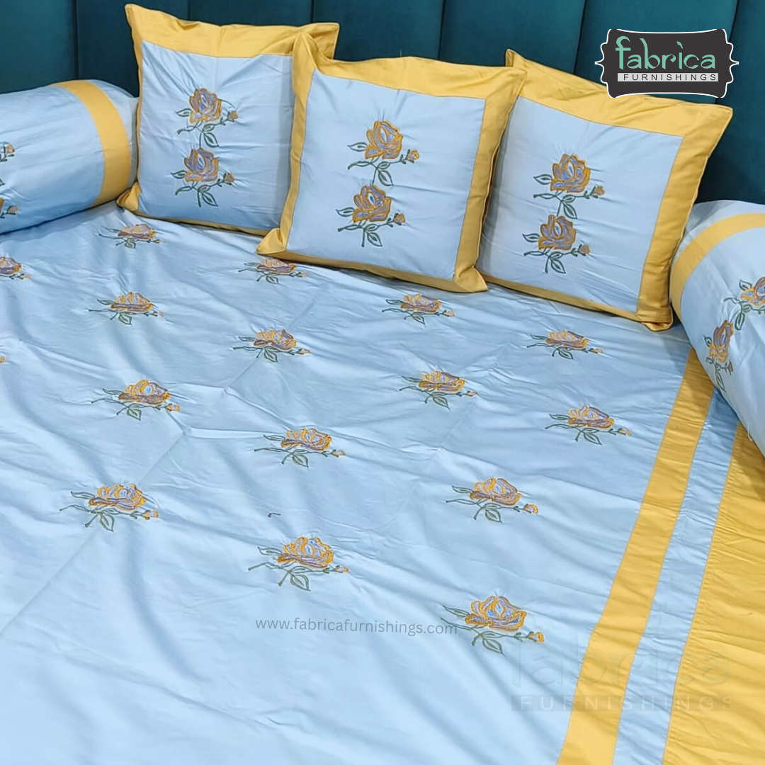 Decor Classic Designer Pure Cotton 8 Pcs Embroidered Diwan Set