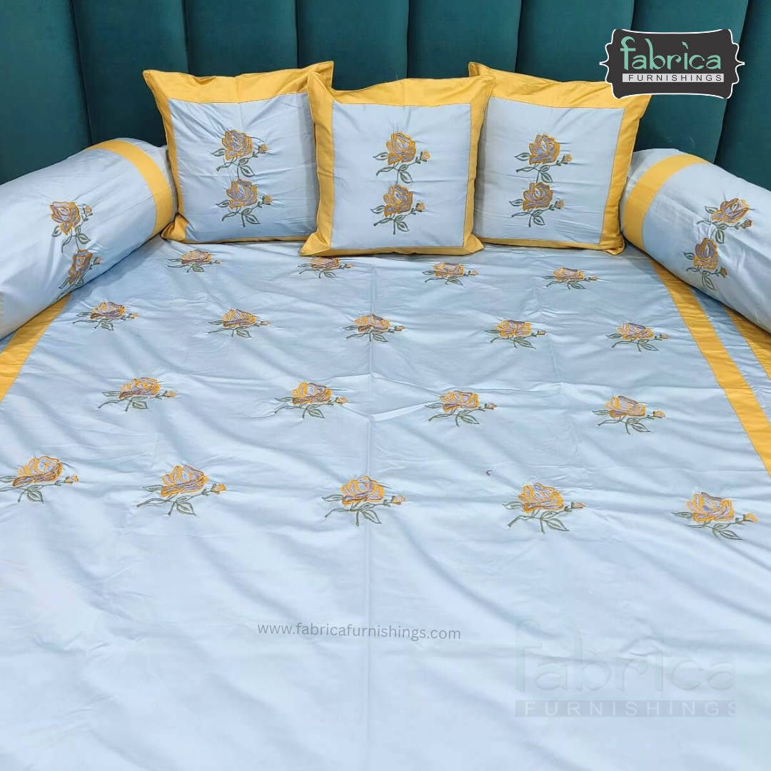Decor Classic Designer Pure Cotton 8 Pcs Embroidered Diwan Set