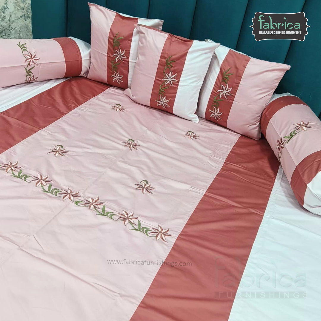 Decor Classic Designer Pure Cotton 8 Pcs Embroidered Diwan Set