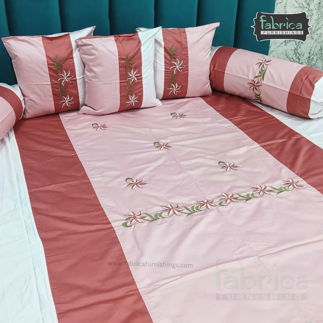 Decor Classic Designer Pure Cotton 8 Pcs Embroidered Diwan Set