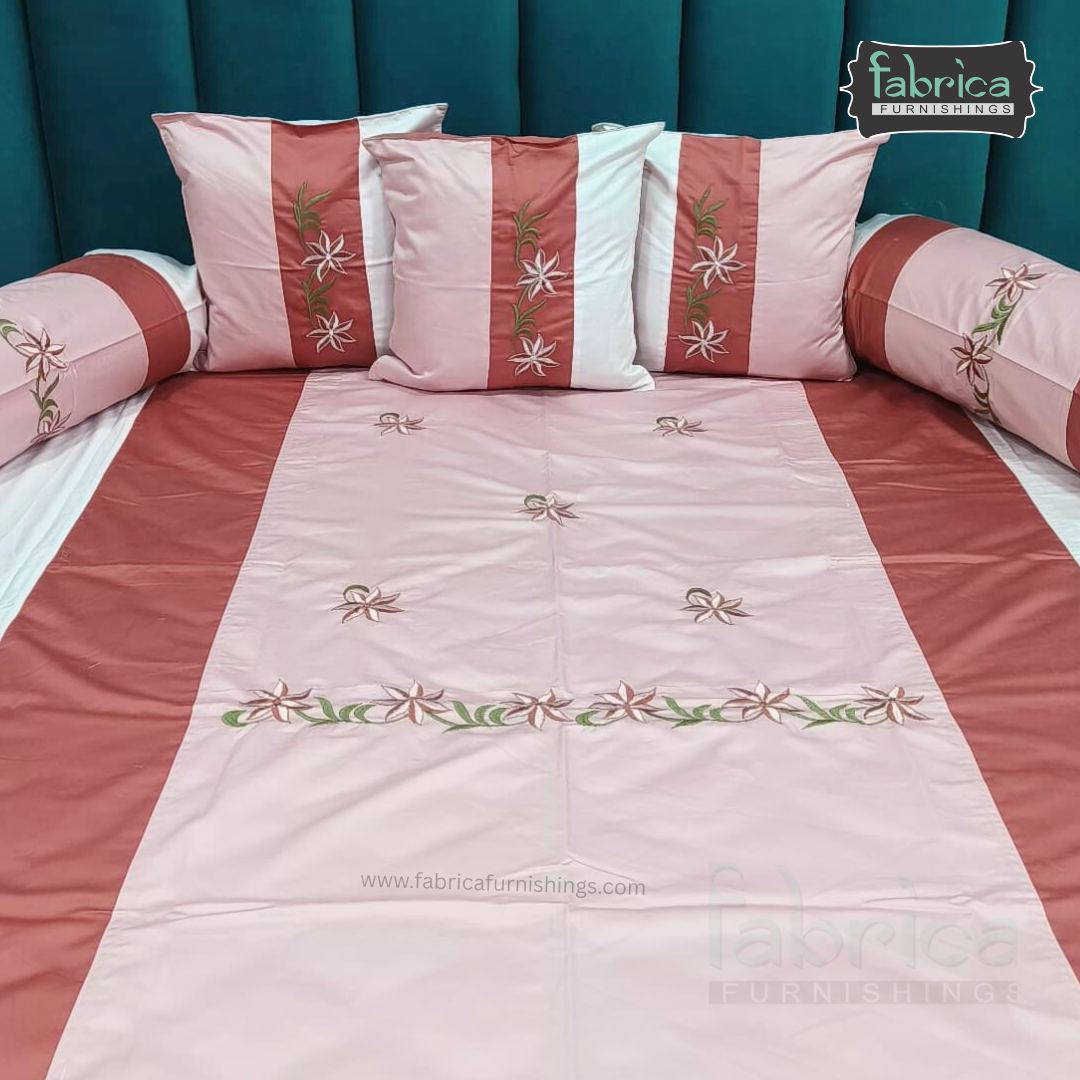 Decor Classic Designer Pure Cotton 8 Pcs Embroidered Diwan Set