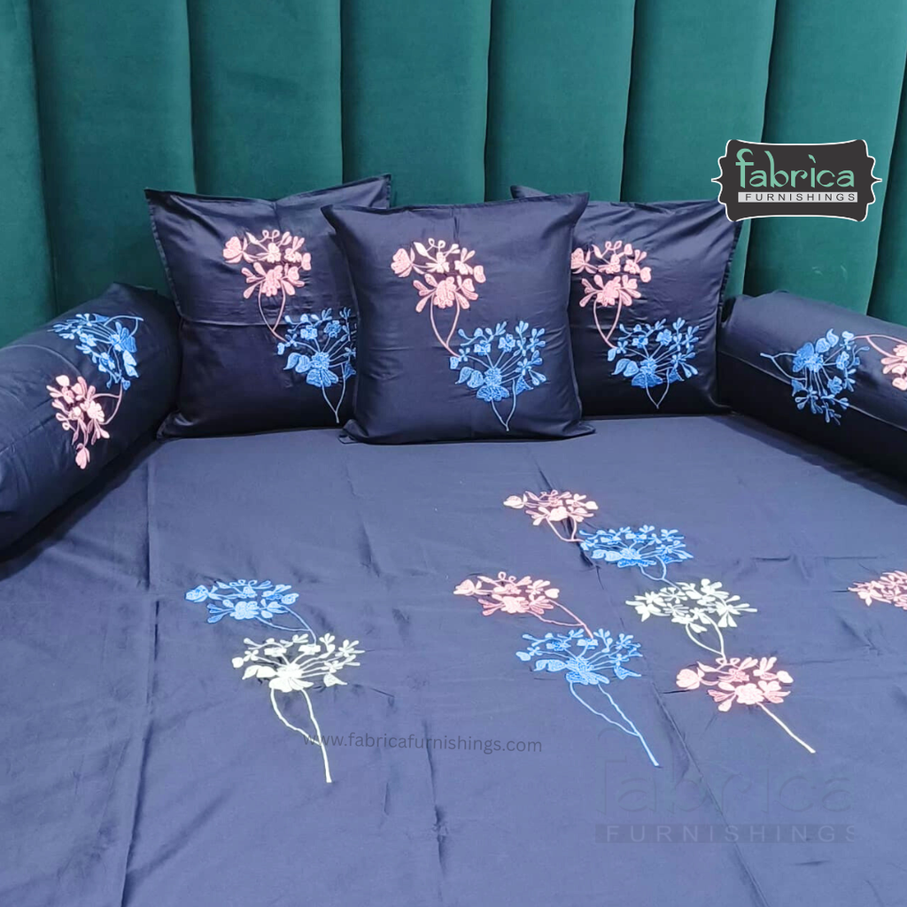 Decor Classic Designer Pure Cotton 8 Pcs Embroidered Diwan Set