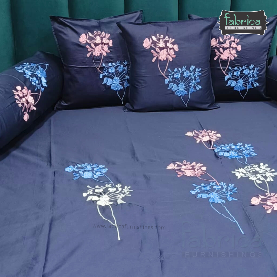 Decor Classic Designer Pure Cotton 8 Pcs Embroidered Diwan Set