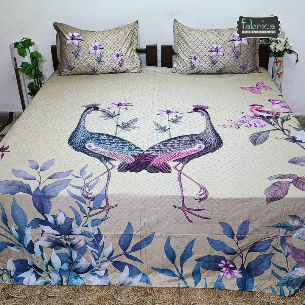 Digital Raga Printed King Size (400 Tc) Pure Cotton Bedsheet