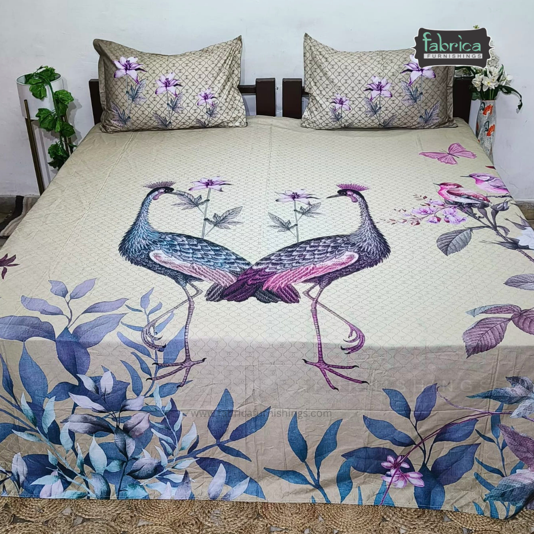 Digital Raga Printed King Size (400 Tc) Pure Cotton Bedsheet