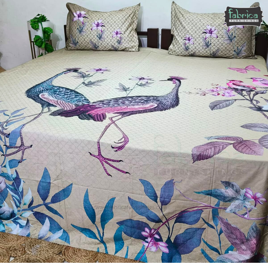 Digital Raga Printed King Size (400 Tc) Pure Cotton Bedsheet