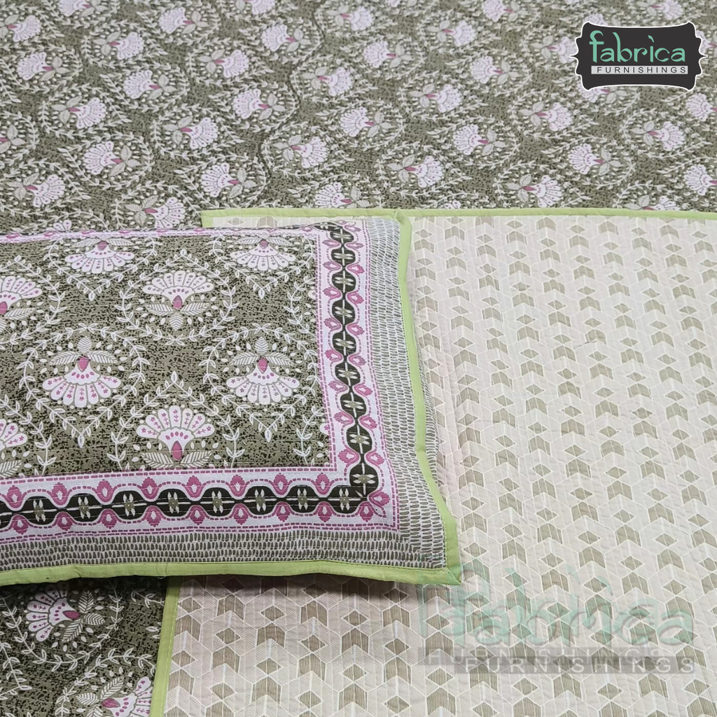 Rajwada Handblock Quilted Reversible Pure Cotton Bedcover