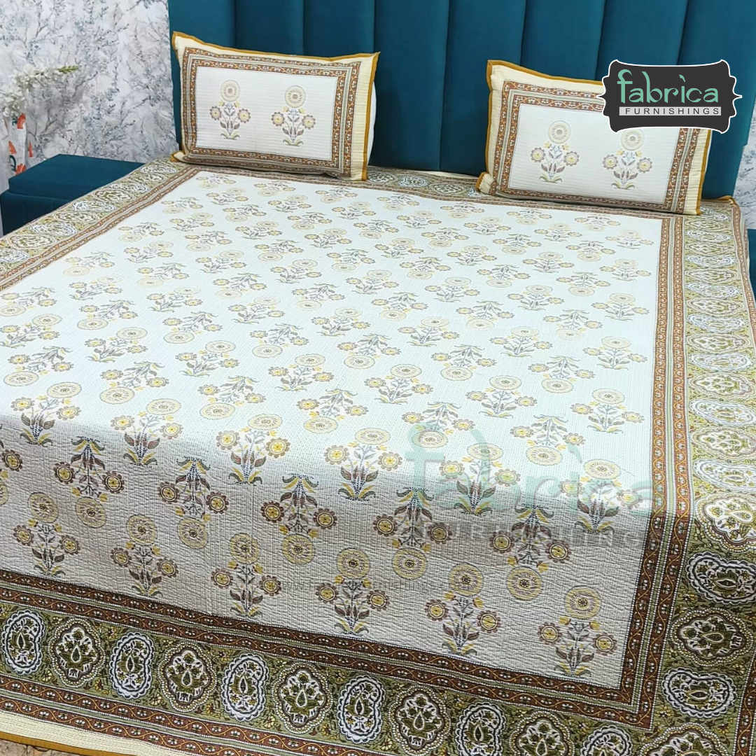 Rajwada Handblock Quilted Reversible Pure Cotton Bedcover