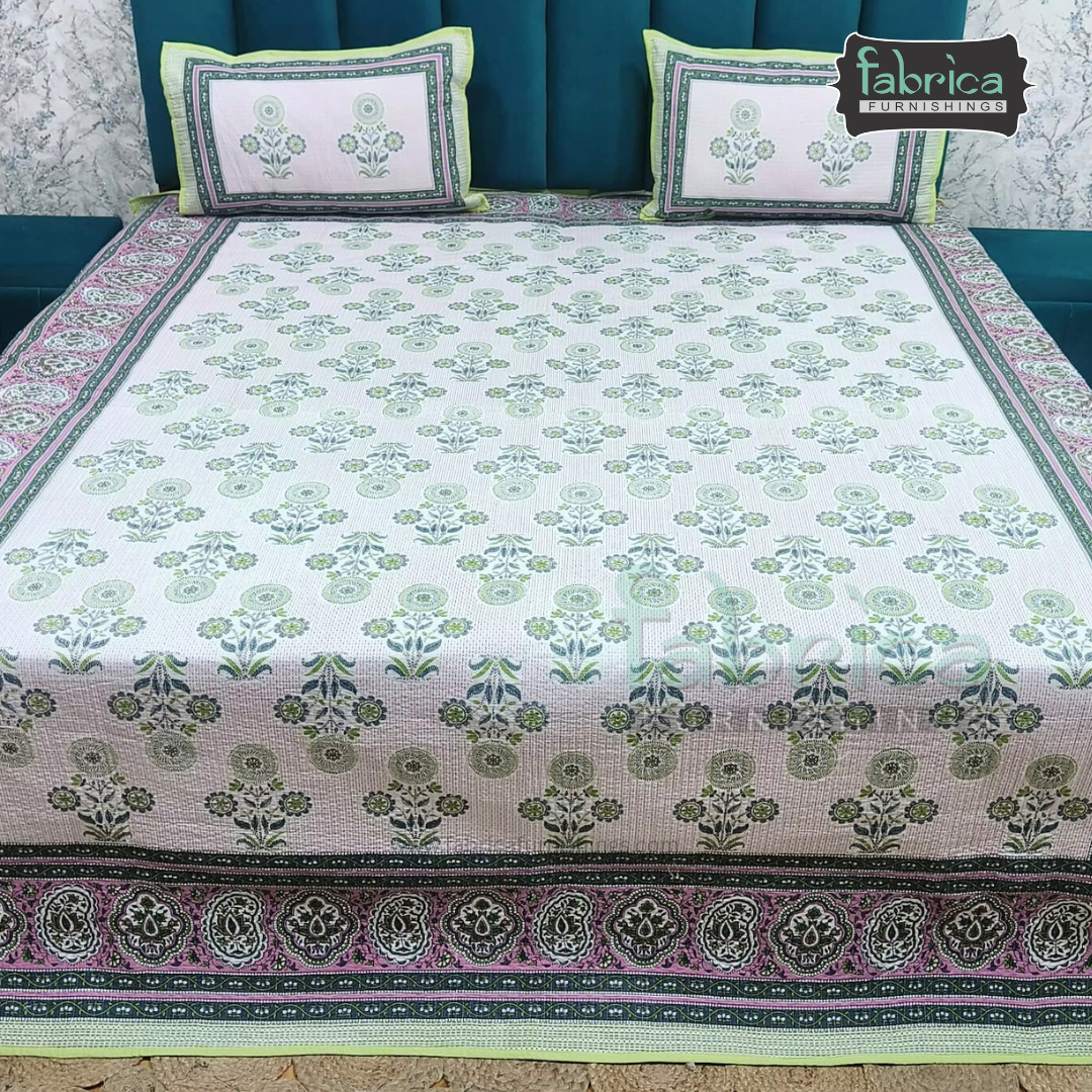 Rajwada Handblock Quilted Reversible Pure Cotton Bedcover