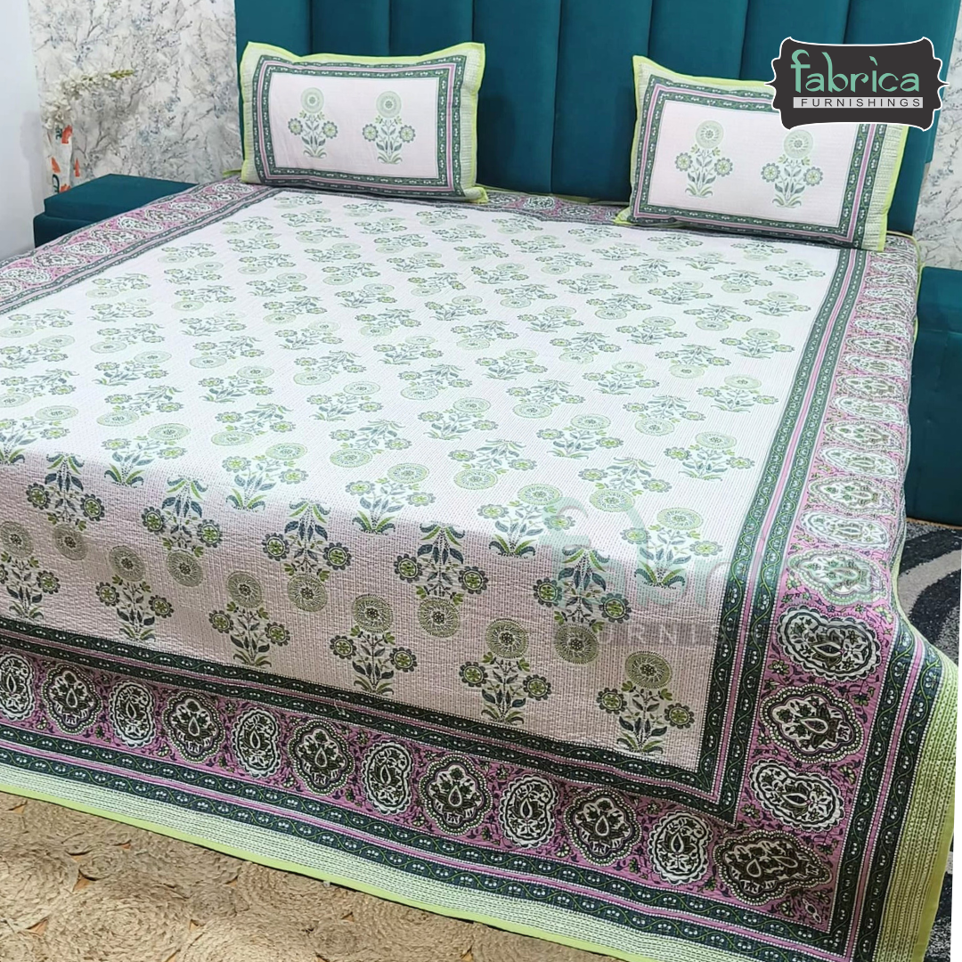 Rajwada Handblock Quilted Reversible Pure Cotton Bedcover