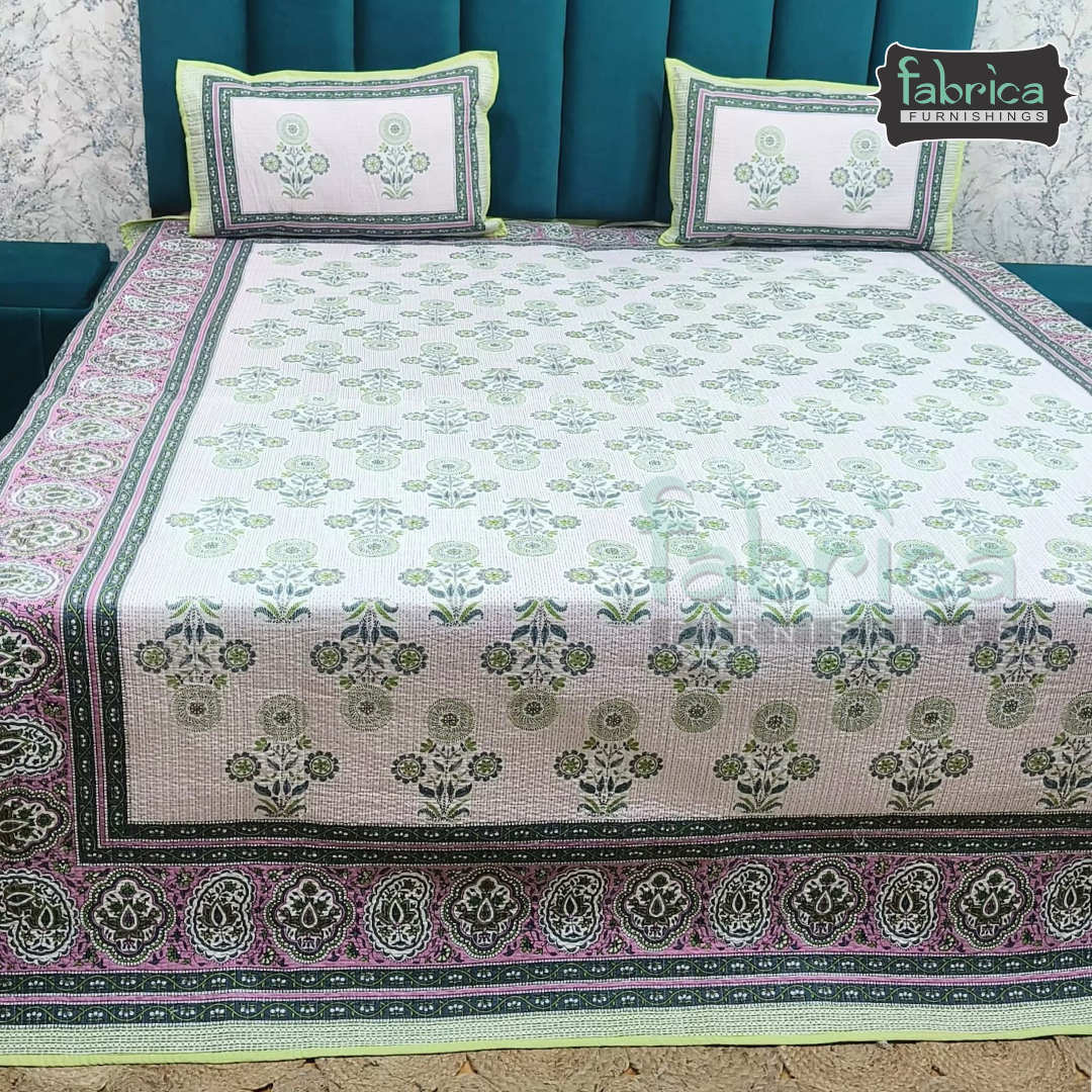 Rajwada Handblock Quilted Reversible Pure Cotton Bedcover
