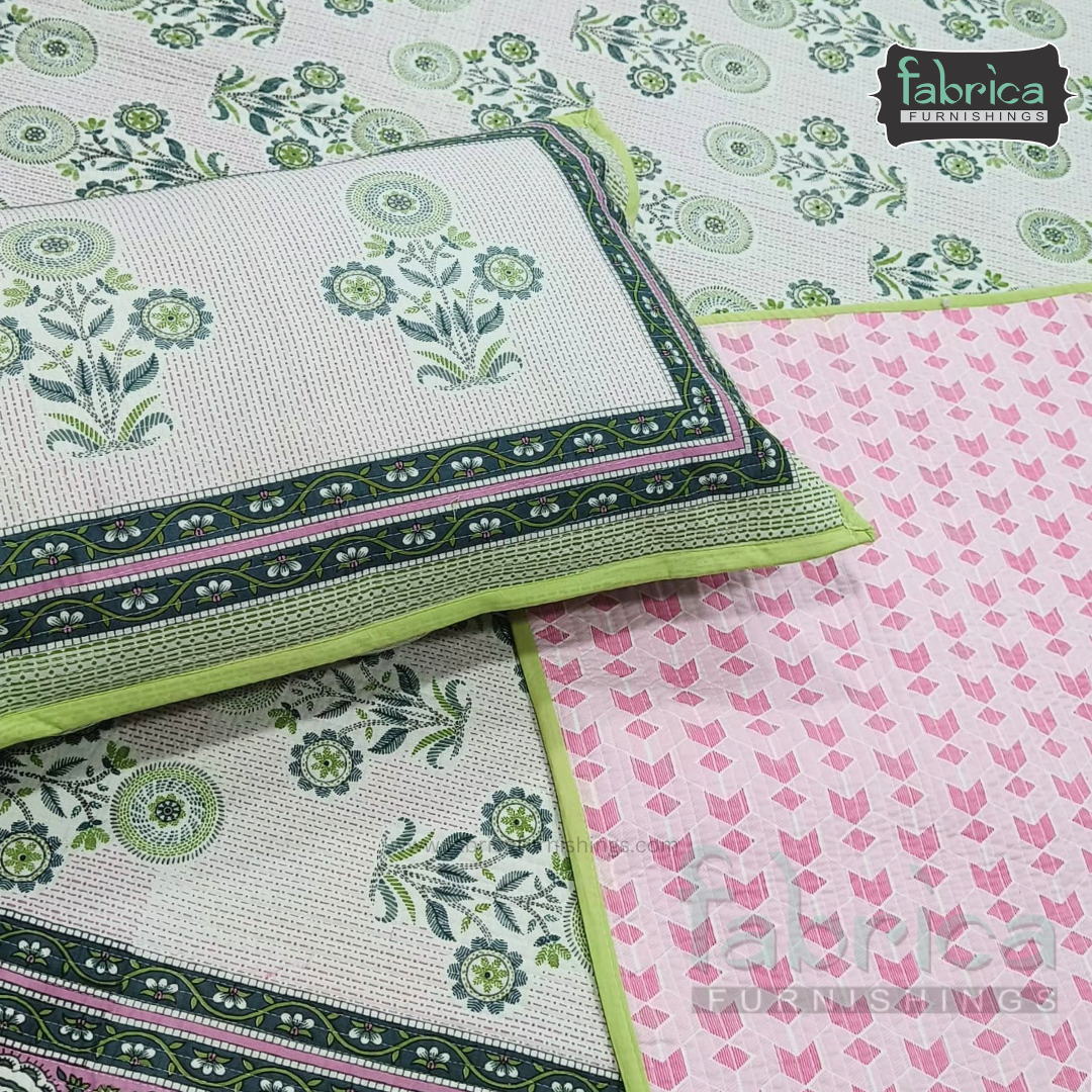 Rajwada Handblock Quilted Reversible Pure Cotton Bedcover