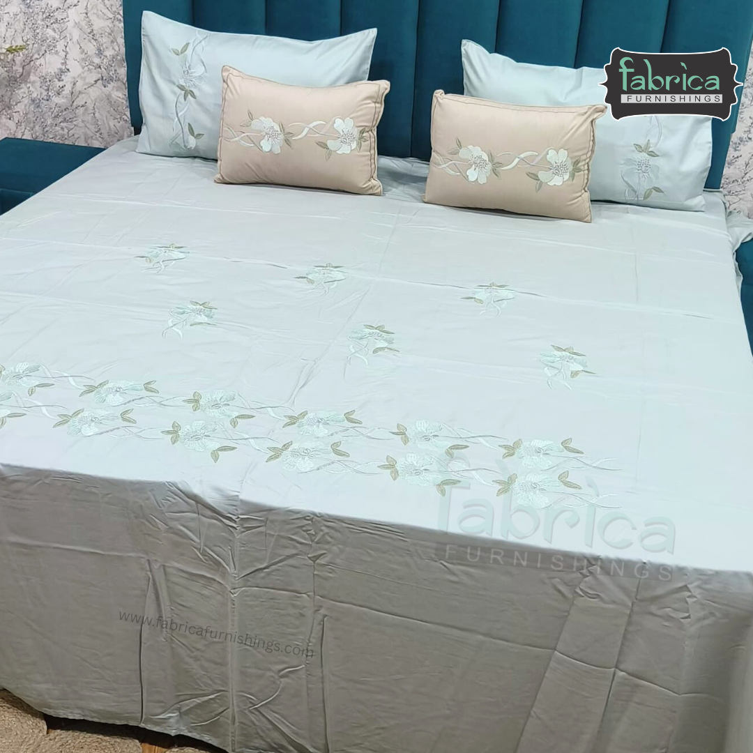 Monarch Designer Embroidered 5 Piece Bedding Set