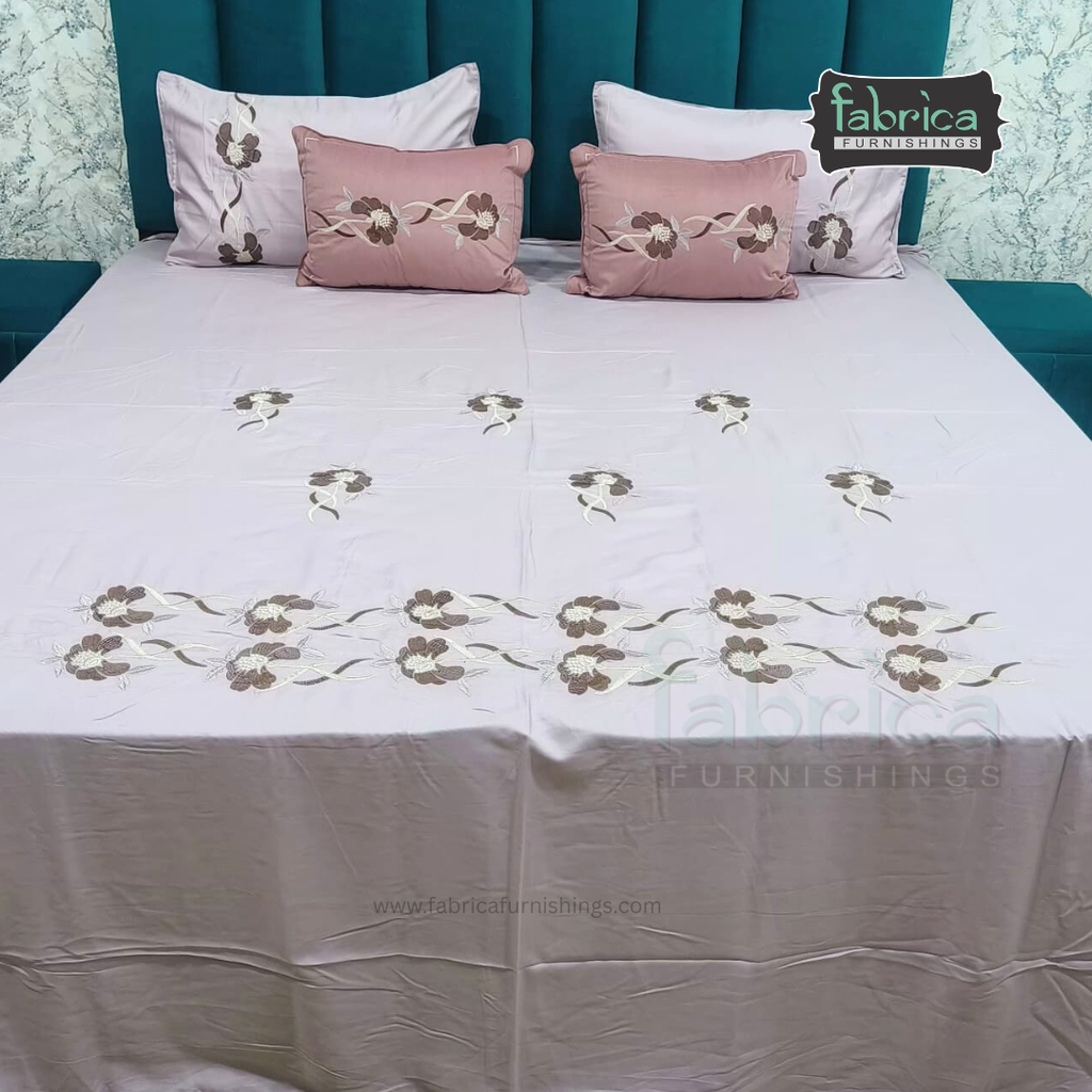 Monarch Designer Embroidered 5 Piece Bedding Set