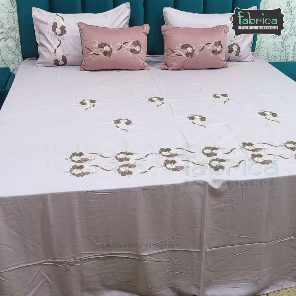 Monarch Designer Embroidered 5 Piece Bedding Set