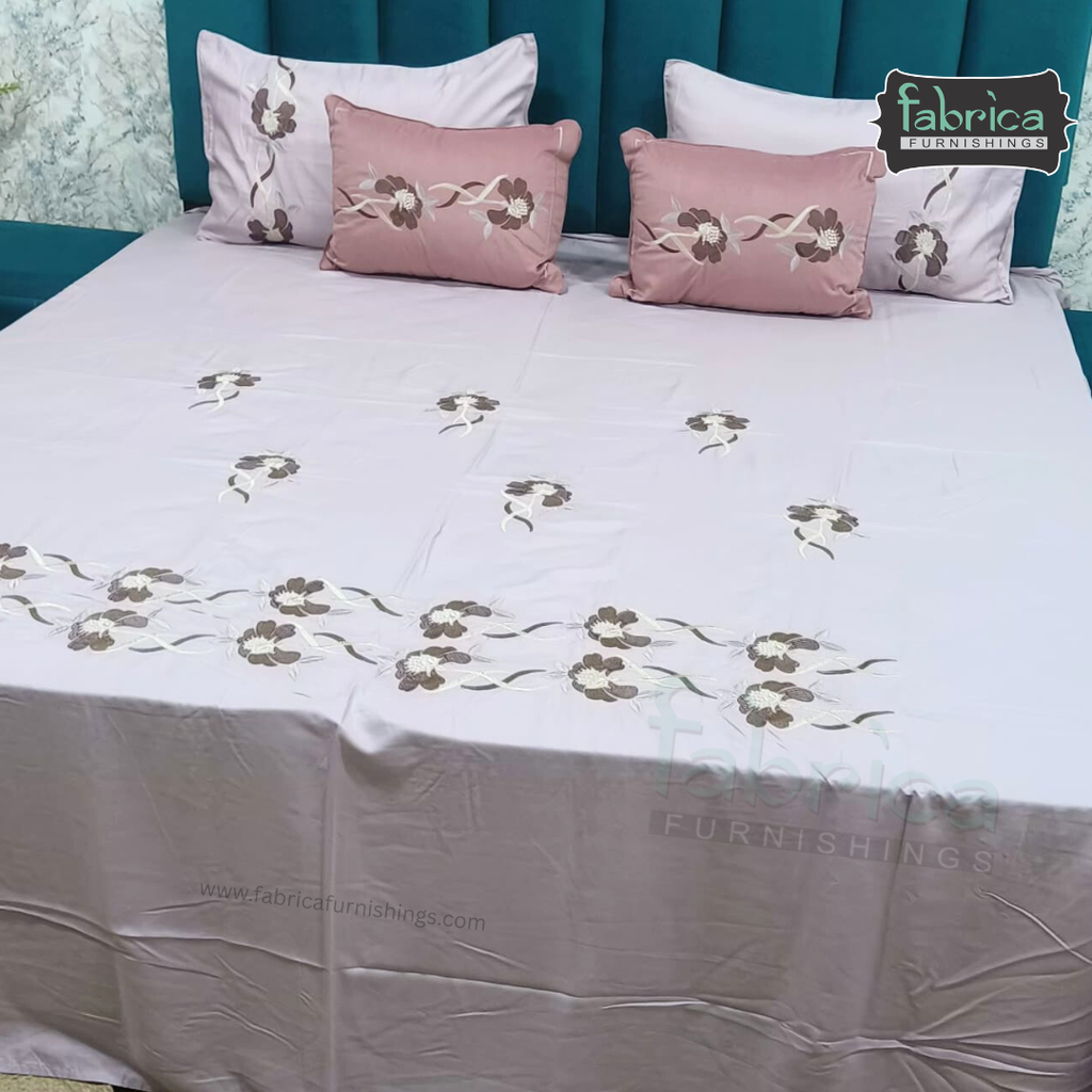 Monarch Designer Embroidered 5 Piece Bedding Set