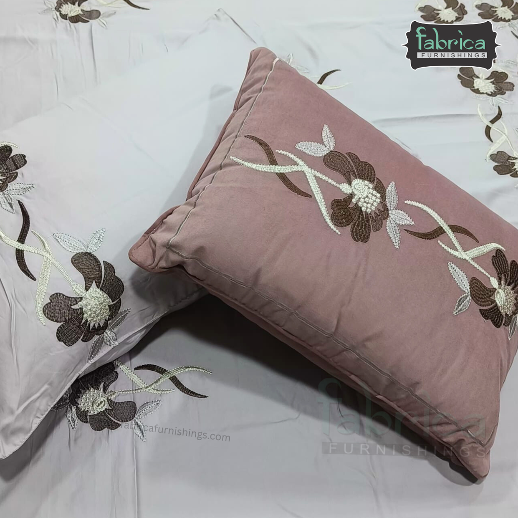Monarch Designer Embroidered 5 Piece Bedding Set