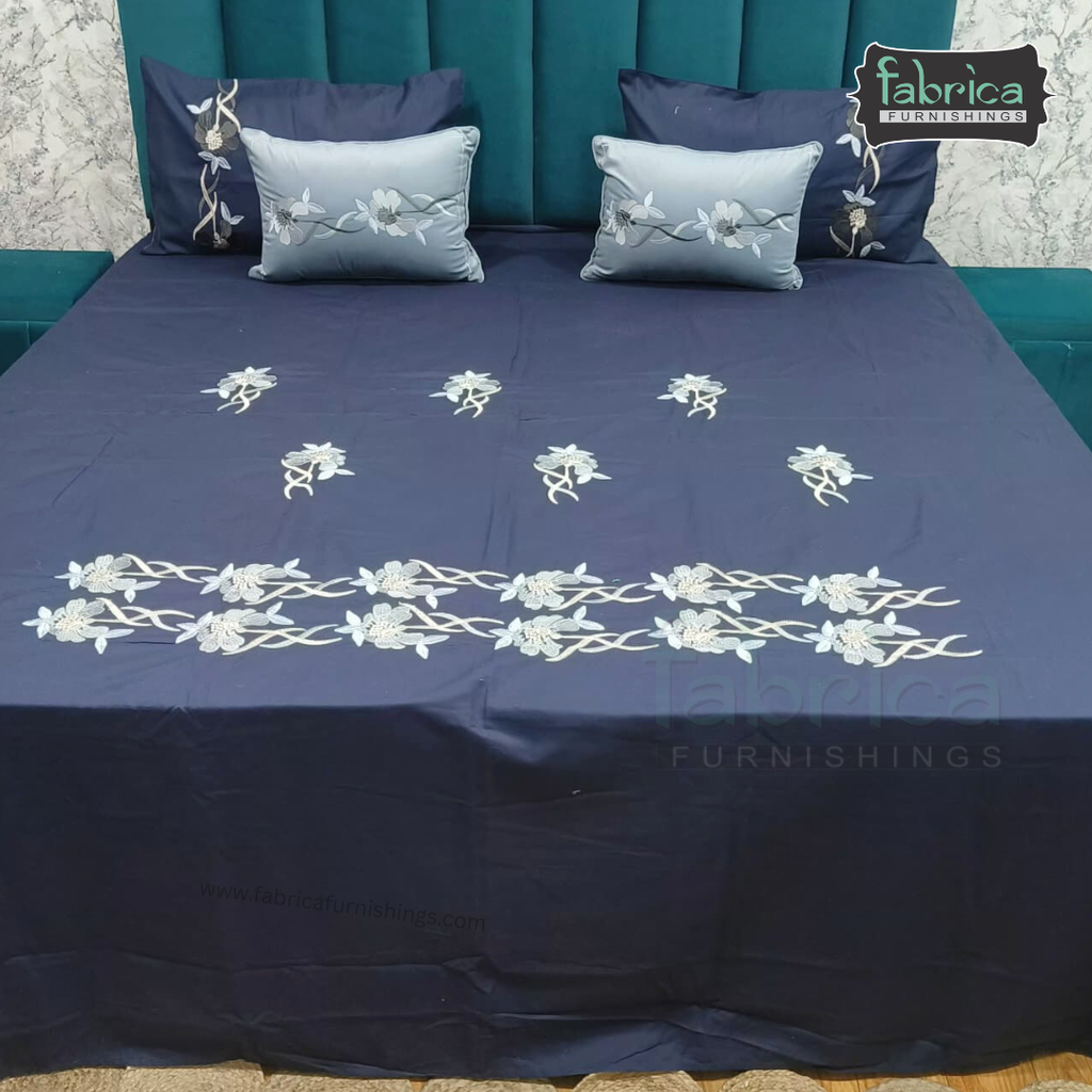 Monarch Designer Embroidered 5 Piece Bedding Set