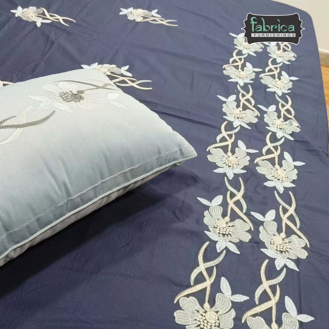 Monarch Designer Embroidered 5 Piece Bedding Set
