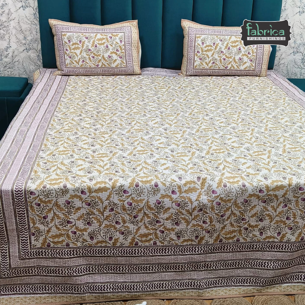Rajwada Handblock Quilted Reversible Pure Cotton Bedcover