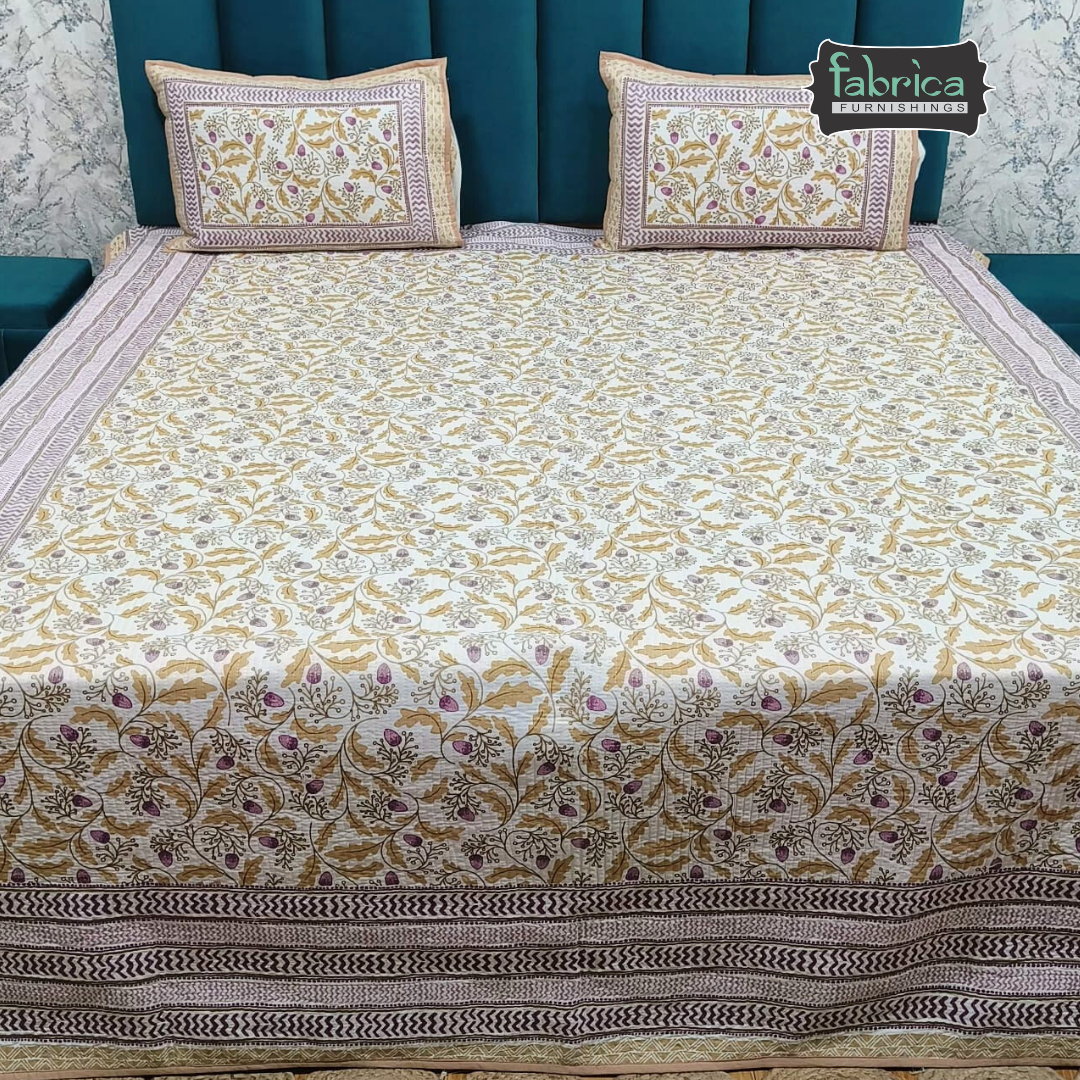 Rajwada Handblock Quilted Reversible Pure Cotton Bedcover