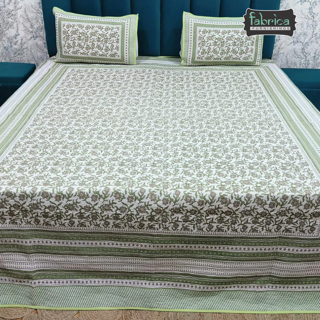 Rajwada Handblock Quilted Reversible Pure Cotton Bedcover