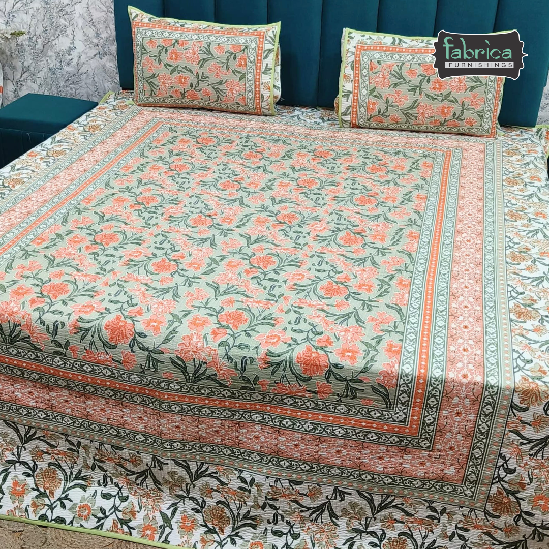 Rajwada Handblock Quilted Reversible Pure Cotton Bedcover