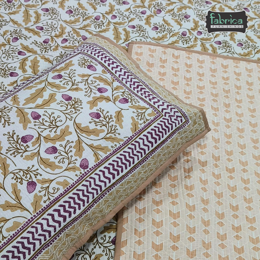 Rajwada Handblock Quilted Reversible Pure Cotton Bedcover