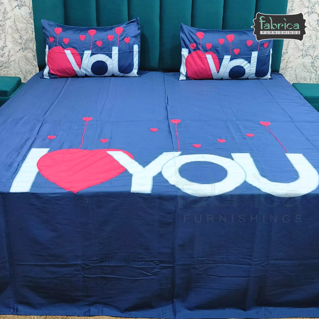 Fabby Home Designer  Embroider king Size pure cotton Bed Sheets