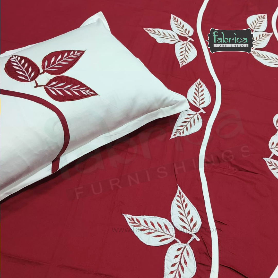 Fabby Home Designer  Embroider king Size pure cotton Bed Sheets