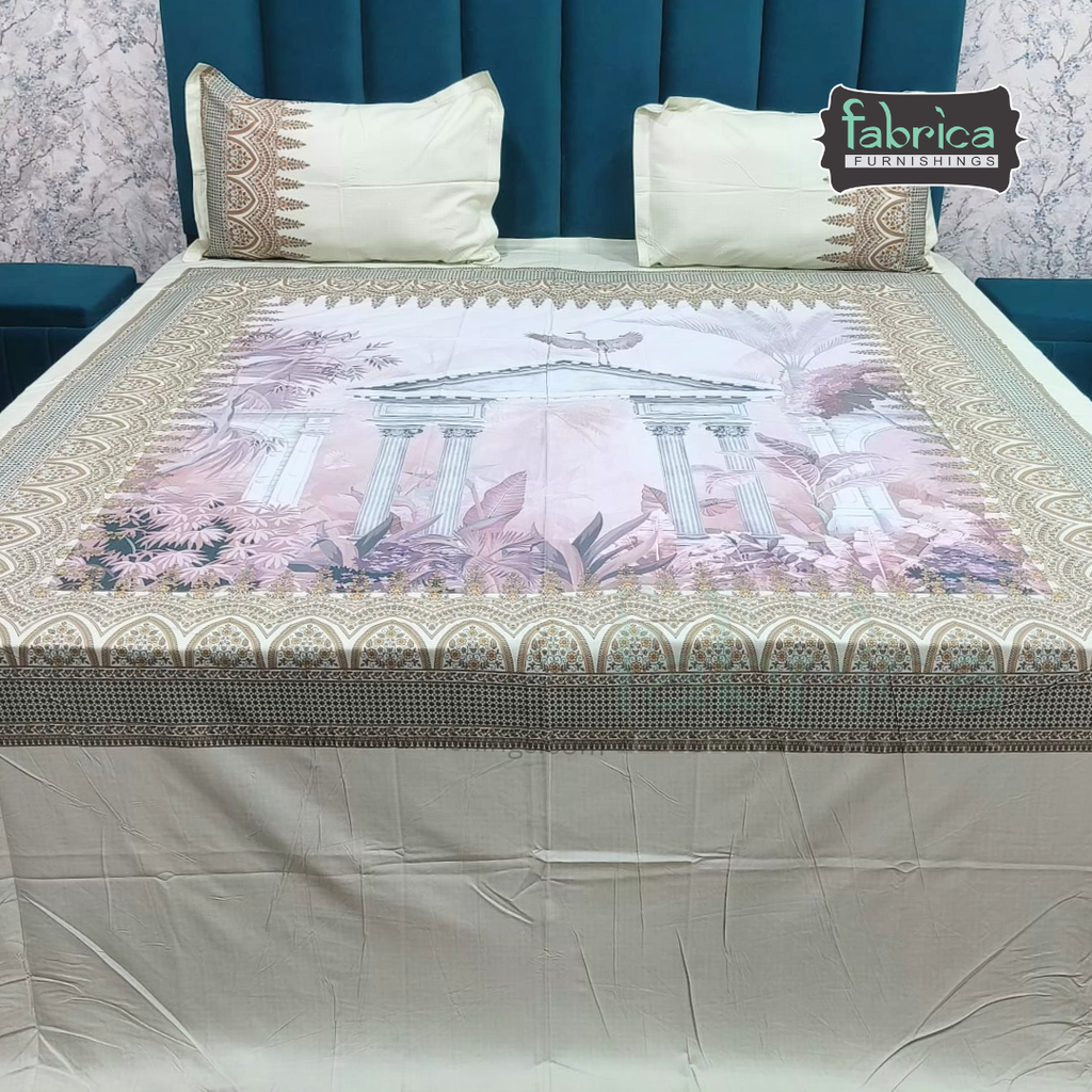 Digital Raga Printed King Size (400 Tc) Pure Cotton Bedsheet