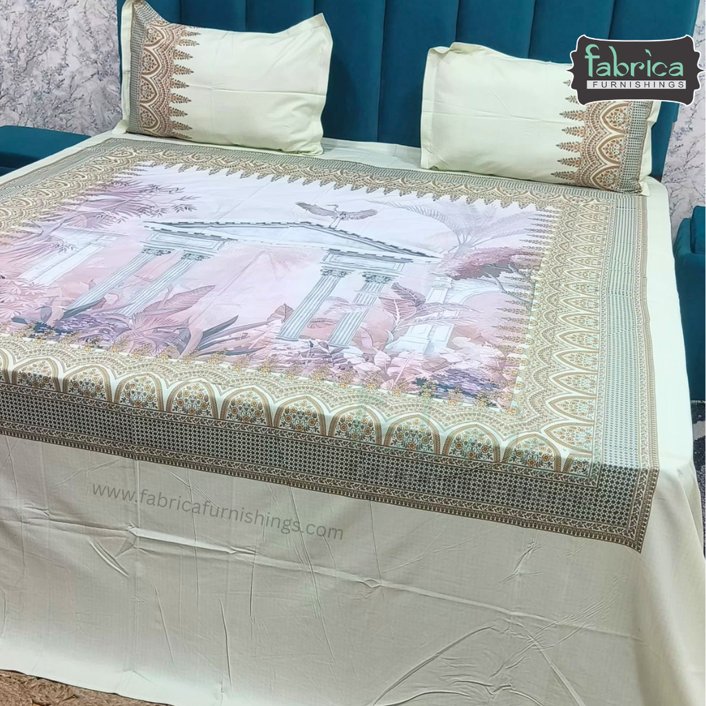 Digital Raga Printed King Size (400 Tc) Pure Cotton Bedsheet