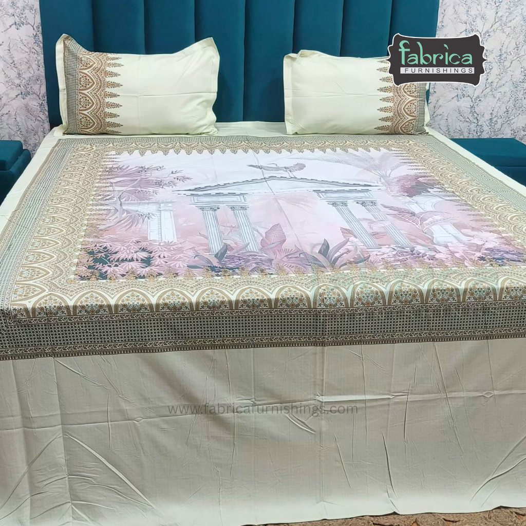 Digital Raga Printed King Size (400 Tc) Pure Cotton Bedsheet