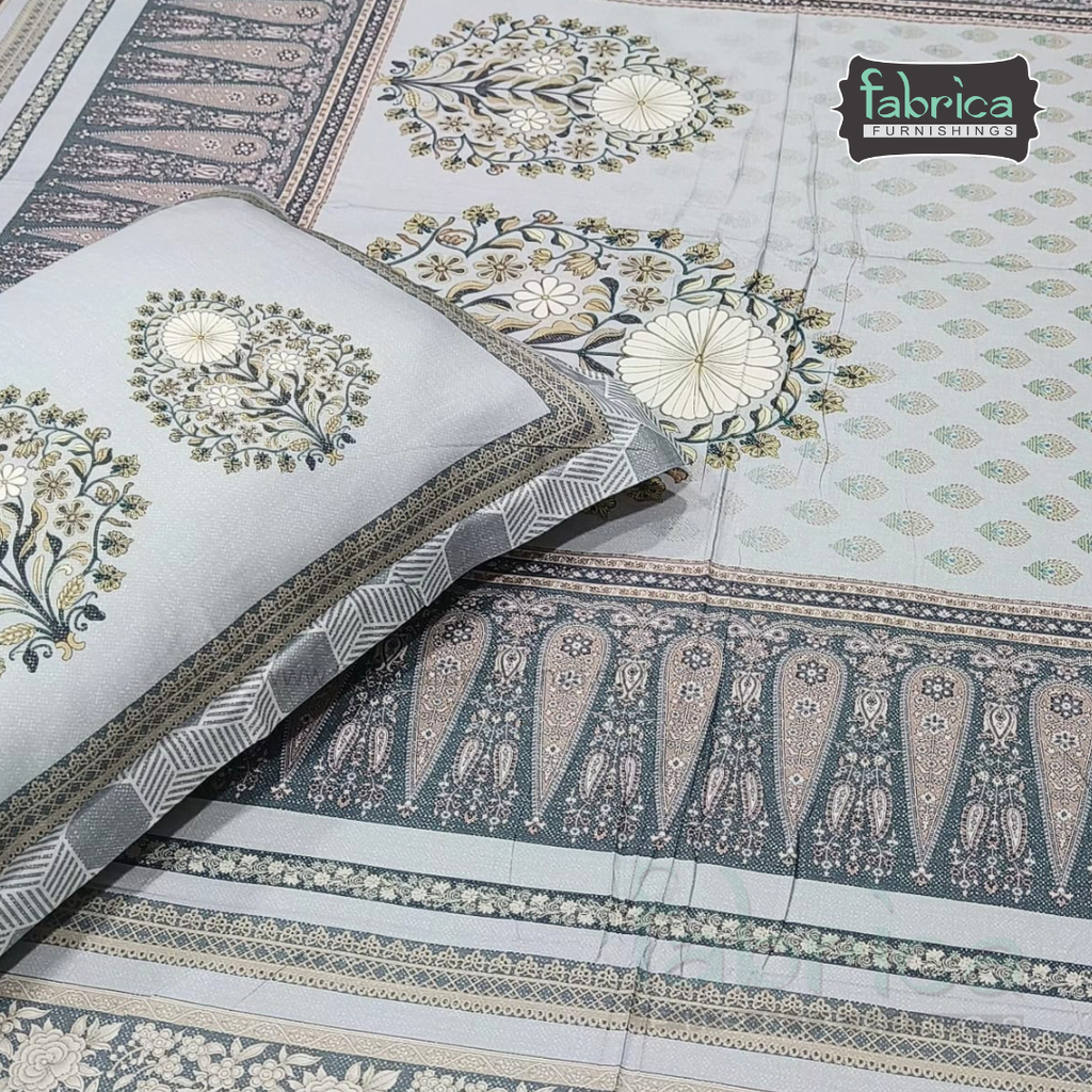 Digital Raga Printed King Size (400 Tc) Pure Cotton Bedsheet