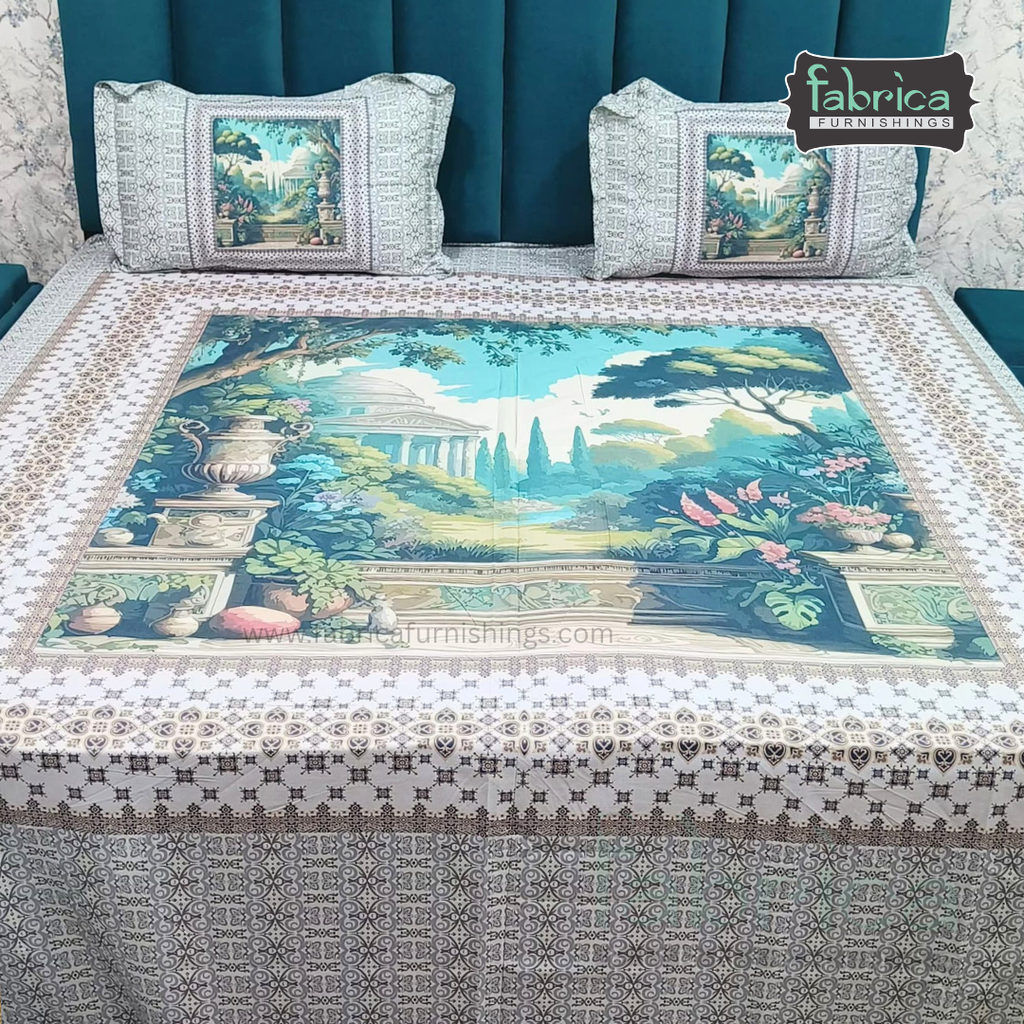 Digital Raga Printed King Size (400 Tc) Pure Cotton Bedsheet