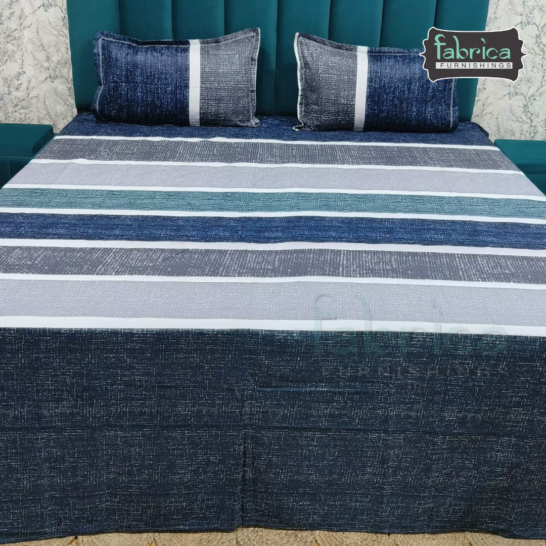 Abstract Dark Base Printed Premium Pure Cotton King Size Bedsheet