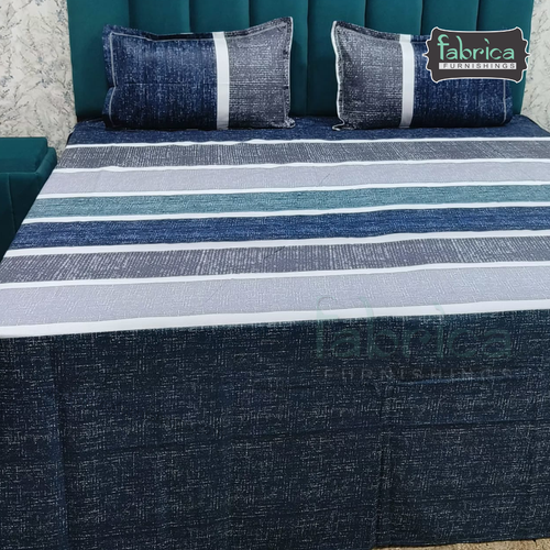 Abstract Dark Base Printed Premium Pure Cotton King Size Bedsheet