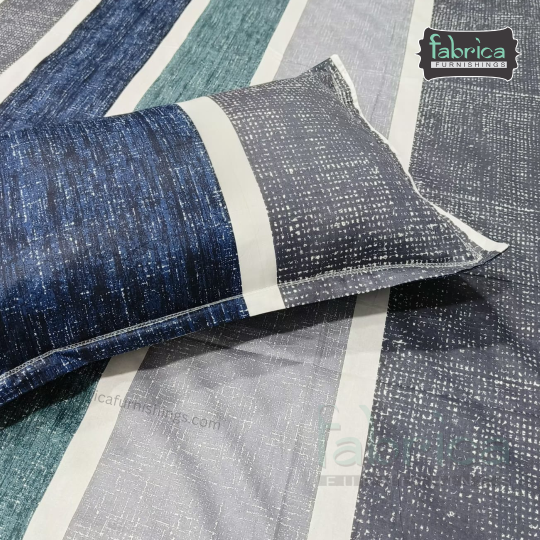 Abstract Dark Base Printed Premium Pure Cotton King Size Bedsheet