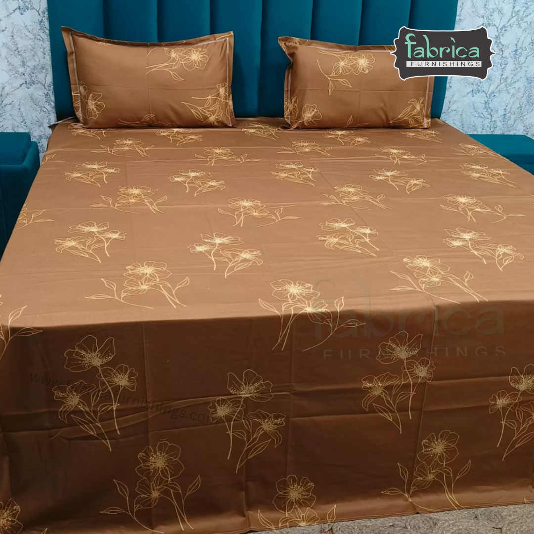 Abstract Dark Base Printed Premium Pure Cotton King Size Bedsheet