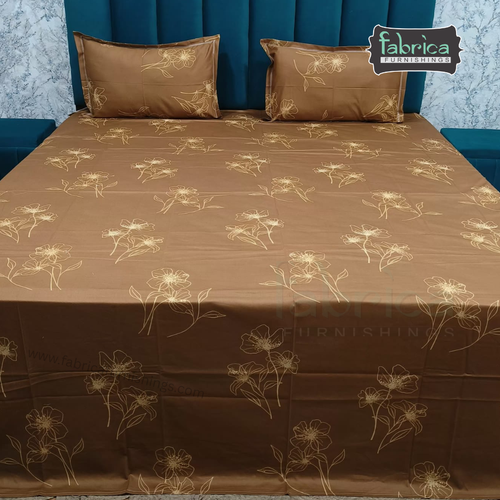 Abstract Dark Base Printed Premium Pure Cotton King Size Bedsheet