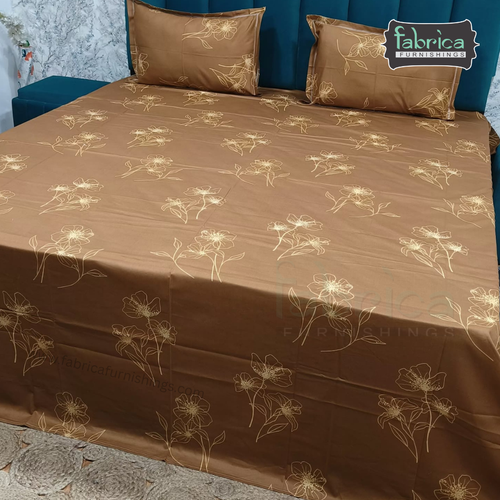 Abstract Dark Base Printed Premium Pure Cotton King Size Bedsheet
