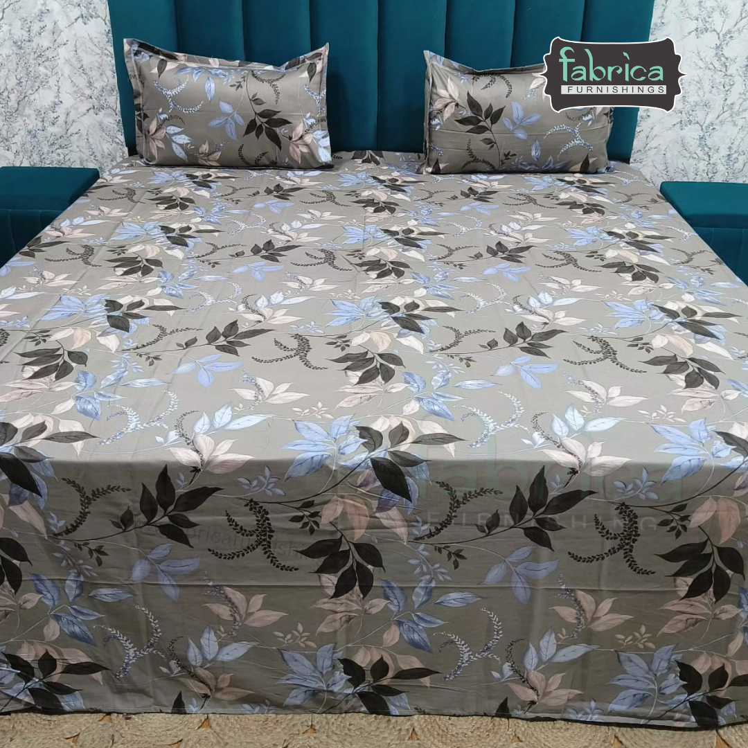 Abstract Dark Base Printed Premium Pure Cotton King Size Bedsheet