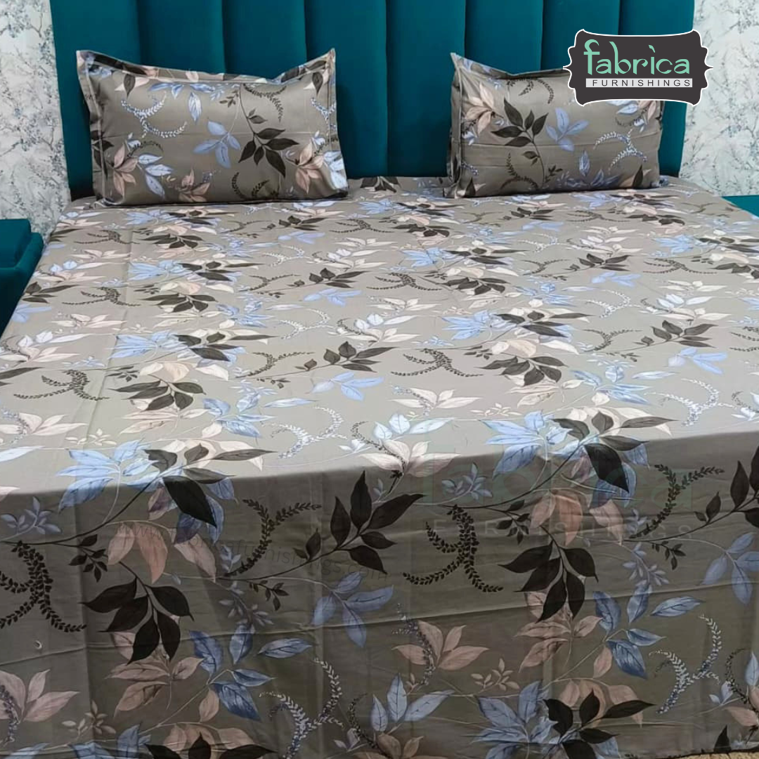 Abstract Dark Base Printed Premium Pure Cotton King Size Bedsheet