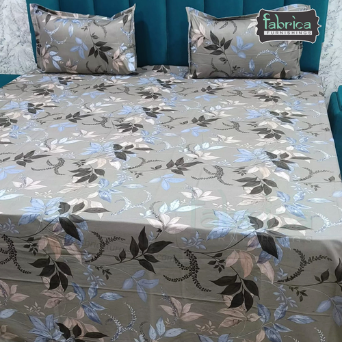 Abstract Dark Base Printed Premium Pure Cotton King Size Bedsheet