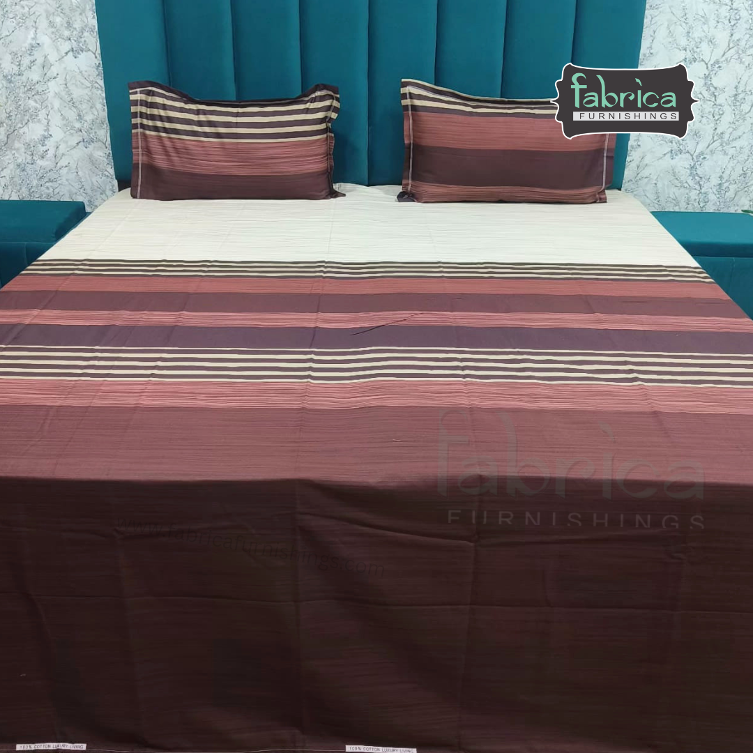 Abstract Dark Base Printed Premium Pure Cotton King Size Bedsheet